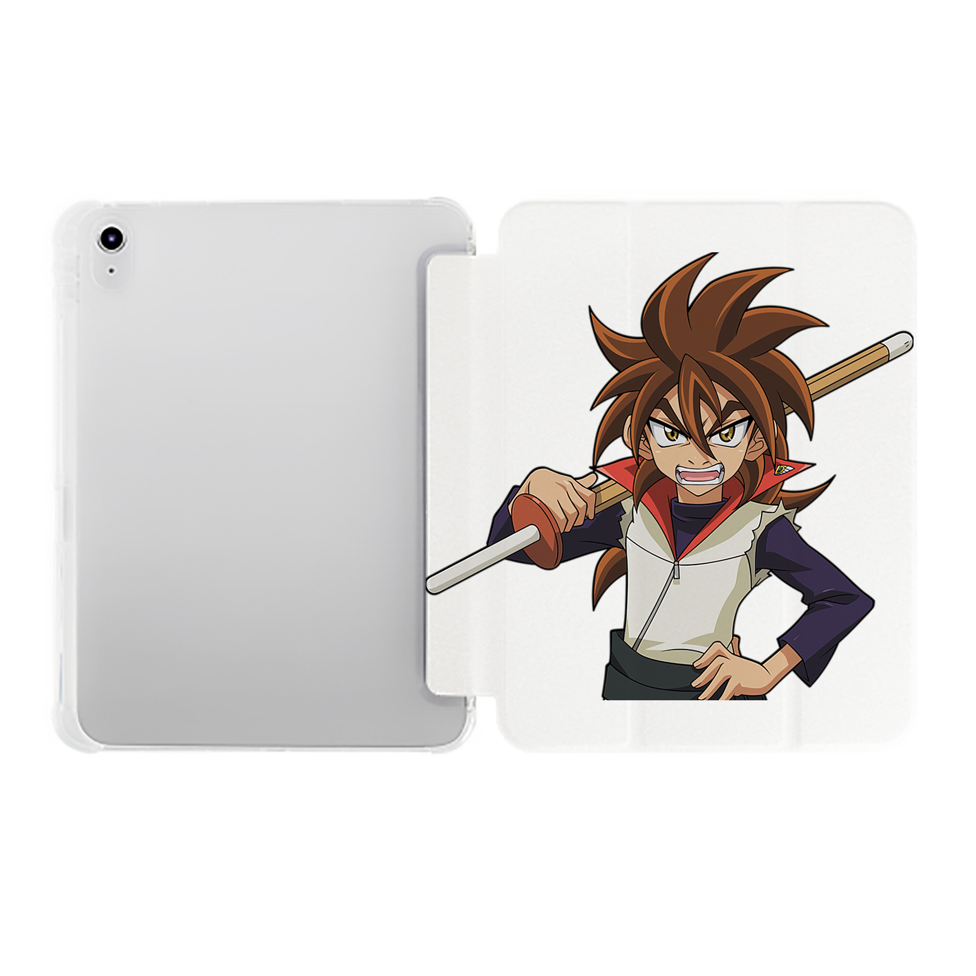（画像用） 遊☆戯☆王 Yu-Gi-Oh! IPad ケース ペン収納付き 三つ折りスタンド PUレザー×シリコン 対応機種9.5/10.5/10.9インチ